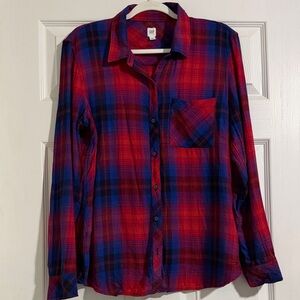 GAP Red and Blue Plaid Button-Down Shirt